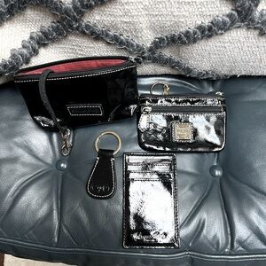 Dooney & Bourke Black Patent Leather Accessory Set